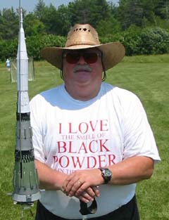 A paper N1 rocket sits on the launch pad.