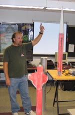 Robert DeHate describes his rocket.